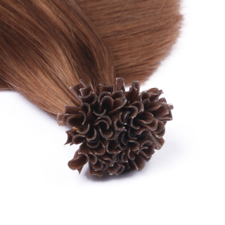 25 x Keratin Bonding Hair Extensions - 5 Dunkelblond - 100% Echthaar - NOVON EXTENTIONS 40 cm - 1 g