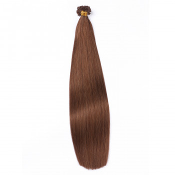 25 x Keratin Bonding Hair Extensions - 5 Dunkelblond - 100% Echthaar - NOVON EXTENTIONS 60 cm - 0,5 g