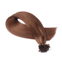 25 x Keratin Bonding Hair Extensions - 5 Dunkelblond - 100% Echthaar - NOVON EXTENTIONS 60 cm - 0,5 g