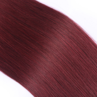 25 x Keratin Bonding Hair Extensions - 99 Hellbraun-violett-mahagoni - 100% Echthaar - NOVON EXTENTIONS 40 cm - 1 g
