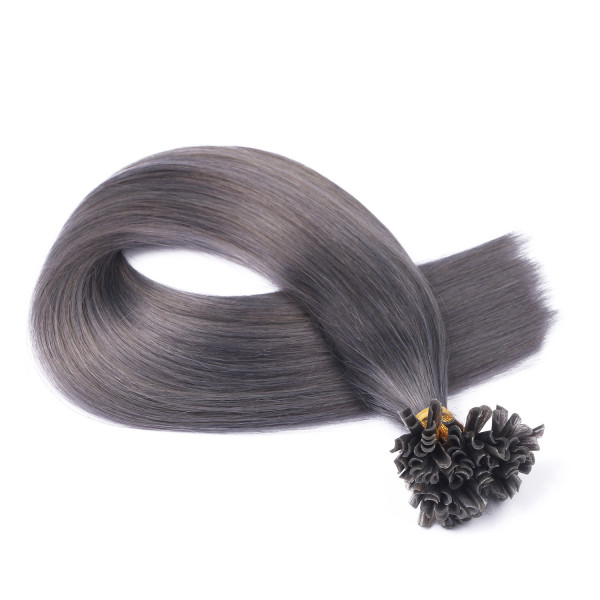 25 x Keratin Bonding Hair Extensions - Darkgrey - 100% Echthaar - NOVON EXTENTIONS