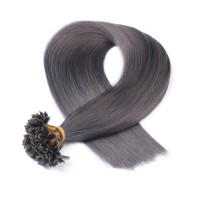 25 x Keratin Bonding Hair Extensions - Darkgrey - 100% Echthaar - NOVON EXTENTIONS