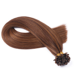 25 x Keratin Bonding Hair Extensions - 4/30 Gesträhnt - 100% Echthaar - NOVON EXTENTIONS