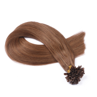25 x Keratin Bonding Hair Extensions - 7 Mittelnaturblond - 100% Echthaar - NOVON EXTENTIONS 40 cm - 1 g