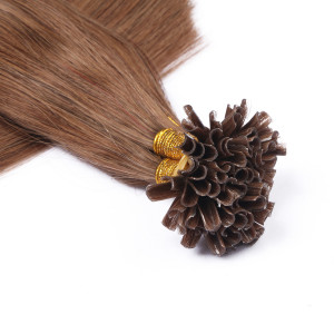 25 x Keratin Bonding Hair Extensions - 7 Mittelnaturblond - 100% Echthaar - NOVON EXTENTIONS 50 cm - 1 g
