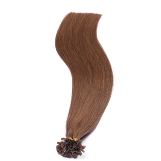 25 x Keratin Bonding Hair Extensions - 7 Mittelnaturblond - 100% Echthaar - NOVON EXTENTIONS 60 cm - 0,5 g