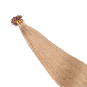 25 x Keratin Bonding Hair Extensions - 16 Hellblond natur - 100% Echthaar - NOVON EXTENTIONS 40 cm - 0,5 g