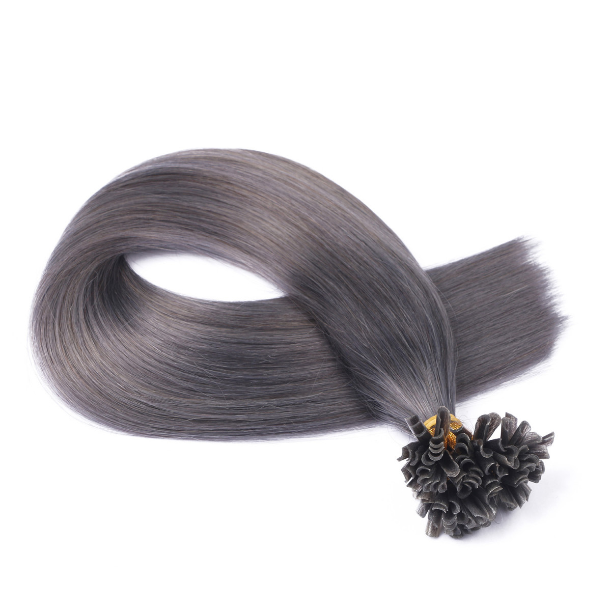 25 x Keratin Bonding Hair Extensions - Darkgrey - 100%...