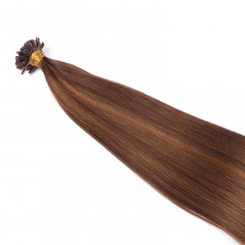 25 x Keratin Bonding Hair Extensions - 4/30 Gesträhnt - 100% Echthaar - NOVON EXTENTIONS 40 cm - 1 g
