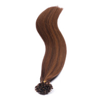 25 x Keratin Bonding Hair Extensions - 4/30 Gesträhnt - 100% Echthaar - NOVON EXTENTIONS 40 cm - 1 g