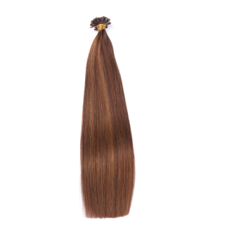 25 x Keratin Bonding Hair Extensions - 4/30 Gestrhnt - 100% Echthaar - NOVON EXTENTIONS 60 cm - 0,5 g