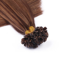 25 x Keratin Bonding Hair Extensions - 6/12 Gesträhnt - 100% Echthaar - NOVON EXTENTIONS 40 cm - 1 g