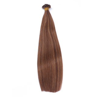 25 x Keratin Bonding Hair Extensions - 6/12 Gestrhnt - 100% Echthaar - NOVON EXTENTIONS 50 cm - 1 g