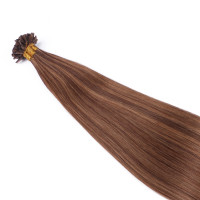 25 x Keratin Bonding Hair Extensions - 6/12 Gesträhnt - 100% Echthaar - NOVON EXTENTIONS 50 cm - 1 g