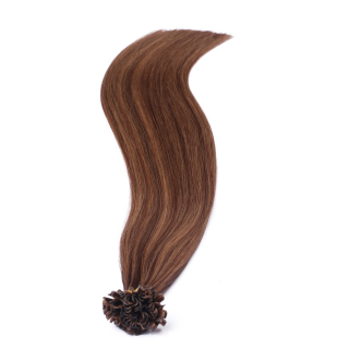 25 x Keratin Bonding Hair Extensions - 6/12 Gestrhnt - 100% Echthaar - NOVON EXTENTIONS 70 cm - 1 g