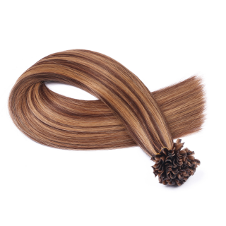 25 x Keratin Bonding Hair Extensions - 6/27 Gestrhnt - 100% Echthaar - NOVON EXTENTIONS 40 cm - 1 g
