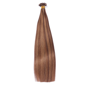 25 x Keratin Bonding Hair Extensions - 6/27 Gesträhnt - 100% Echthaar - NOVON EXTENTIONS 40 cm - 1 g