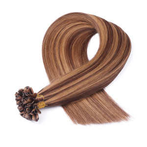 25 x Keratin Bonding Hair Extensions - 6/27 Gesträhnt - 100% Echthaar - NOVON EXTENTIONS 40 cm - 1 g
