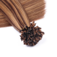 25 x Keratin Bonding Hair Extensions - 6/27 Gesträhnt - 100% Echthaar - NOVON EXTENTIONS 50 cm - 1 g