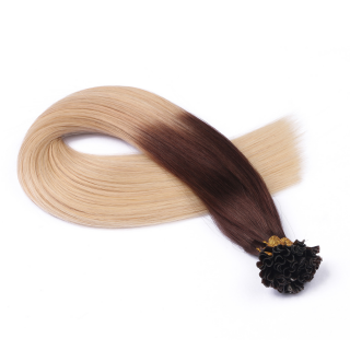25 x Keratin Bonding Hair Extensions - 2/60 Ombre - 100% Echthaar - NOVON EXTENTIONS 40 cm - 1 g
