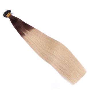 25 x Keratin Bonding Hair Extensions - 2/60 Ombre - 100% Echthaar - NOVON EXTENTIONS 40 cm - 0,5 g