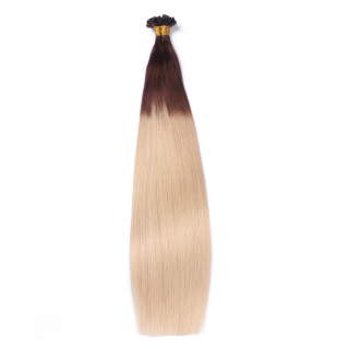 25 x Keratin Bonding Hair Extensions - 2/60 Ombre - 100% Echthaar - NOVON EXTENTIONS 50 cm - 0,5 g