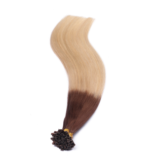 25 x Keratin Bonding Hair Extensions - 4/60 Ombre - 100% Echthaar - NOVON EXTENTIONS 40 cm - 1 g