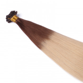 25 x Keratin Bonding Hair Extensions - 4/60 Ombre - 100% Echthaar - NOVON EXTENTIONS 40 cm - 1 g