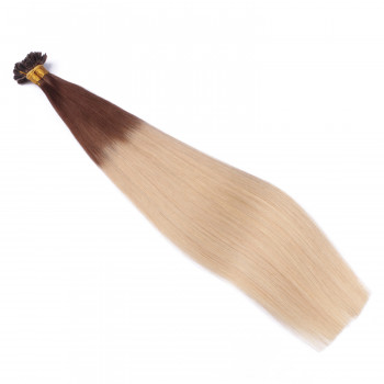 25 x Keratin Bonding Hair Extensions - 4/60 Ombre - 100% Echthaar - NOVON EXTENTIONS 40 cm - 1 g