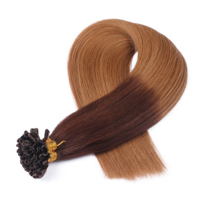 25 x Keratin Bonding Hair Extensions - 6/27 Ombre - 100% Echthaar - NOVON EXTENTIONS 50 cm - 1 g