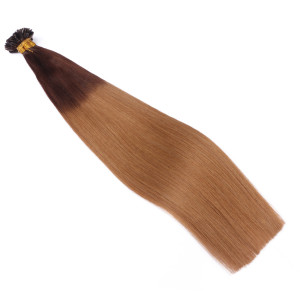 25 x Keratin Bonding Hair Extensions - 6/27 Ombre - 100% Echthaar - NOVON EXTENTIONS 50 cm - 1 g