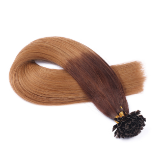 25 x Keratin Bonding Hair Extensions - 6/27 Ombre - 100% Echthaar - NOVON EXTENTIONS 60 cm - 1 g
