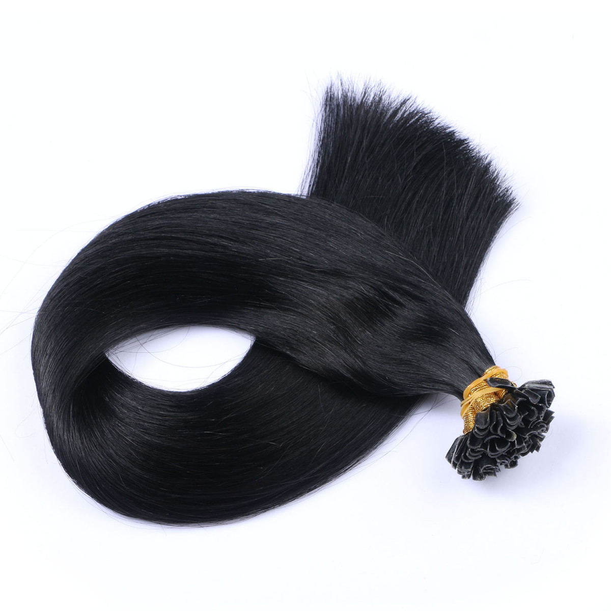 25 x Keratin Bonding Hair Extensions - 1 Schwarz 100%...