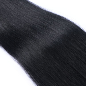 25 x Keratin Bonding Hair Extensions - 1 Schwarz 100% Echthaar - NOVON EXTENTIONS 60 cm - 0,5 g