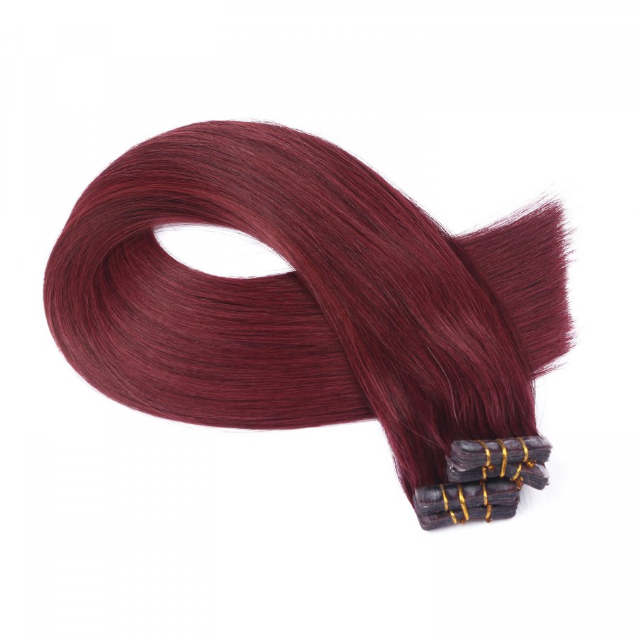 Tape Extensions #99 Hellbraun-violett-mahagoni aus Remy-Echthaar
