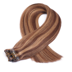 10 x Tape In - 6/27 Gesträhnt - Hair Extensions - 2,5g - NOVON EXTENTIONS