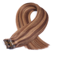 10 x Tape In - 6/27 Gesträhnt - Hair Extensions - 2,5g - NOVON EXTENTIONS
