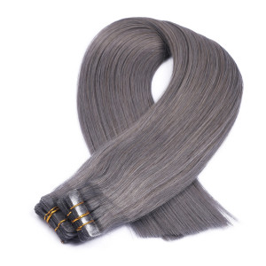 10 x Tape In - Darkgrey - Hair Extensions - 2,5g - NOVON EXTENTIONS 40 cm