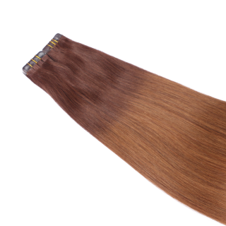 10 x Tape In - 2/8 Ombre - Hair Extensions - 2,5g - NOVON EXTENTIONS 50 cm