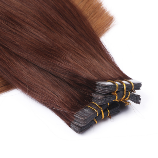 10 x Tape In - 2/8 Ombre - Hair Extensions - 2,5g - NOVON EXTENTIONS 60 cm
