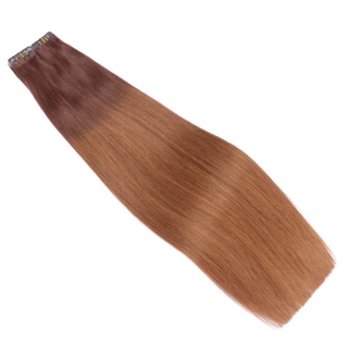 10 x Tape In - 2/8 Ombre - Hair Extensions - 2,5g - NOVON EXTENTIONS 60 cm