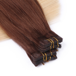 10 x Tape In - 4/60 Ombre - Hair Extensions - 2,5g - NOVON EXTENTIONS 60 cm