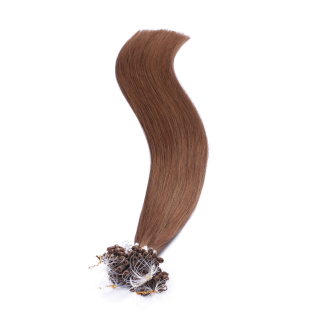 25 x Micro Ring / Loop - 5 Dunkelblond - Hair Extensions 100% Echthaar - NOVON EXTENTIONS