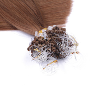 25 x Micro Ring / Loop - 5 Dunkelblond - Hair Extensions 100% Echthaar - NOVON EXTENTIONS