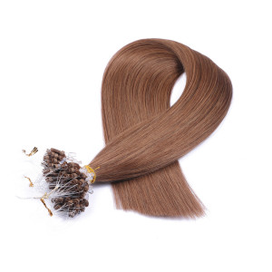 25 x Micro Ring / Loop - 5 Dunkelblond - Hair Extensions 100% Echthaar - NOVON EXTENTIONS