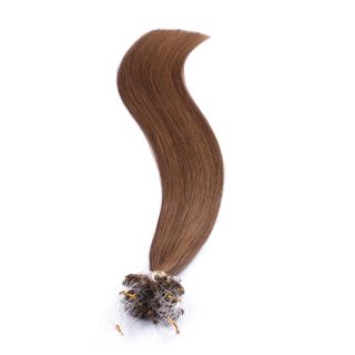 25 x Micro Ring / Loop - 7 Mittelnaturblond - Hair Extensions 100% Echthaar - NOVON EXTENTIONS