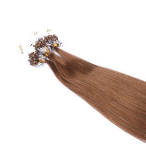 25 x Micro Ring / Loop - 9 Mittelblond - Hair Extensions 100% Echthaar - NOVON EXTENTIONS