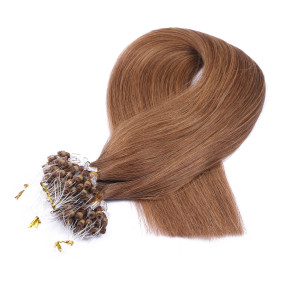 25 x Micro Ring / Loop - 9 Mittelblond - Hair Extensions 100% Echthaar - NOVON EXTENTIONS