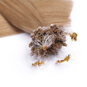 25 x Micro Ring / Loop - 16 Hellblond natur - Hair Extensions 100% Echthaar - NOVON EXTENTIONS