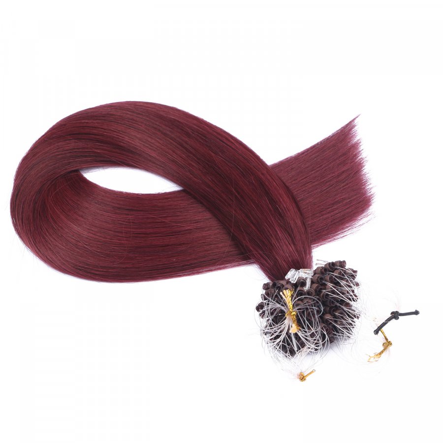 Microring Extensions #99 Hellbraun-Violett-Mahagoni aus Remy-Echthaar